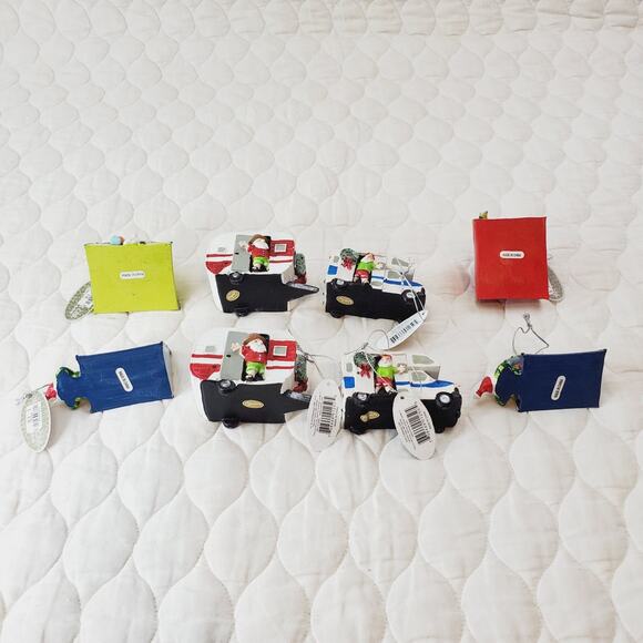 Midwest-CBK Set of 8 Tent Christmas Ornaments Santa Travel Holiday Camping NEW - Picture 10 of 16